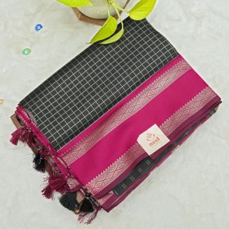 Black & pink blended silk