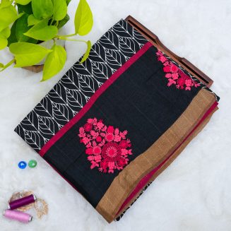 Black blended Tussar