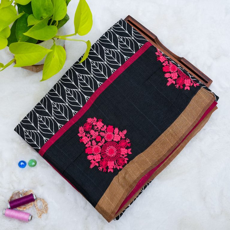 Black blended Tussar